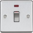 Knightsbridge  45A 1-Gang DP Control Switch Brushed Chrome with LED
