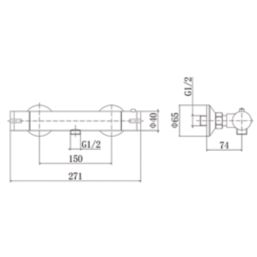 ETAL Mist Exposed Single Outlet Thermostatic Chrome Shower Valve