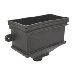 FloPlast Cast Iron Effect Rectangular Hopper 65-68mm Black