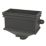 FloPlast Cast Iron Effect Rectangular Hopper 65-68mm Black