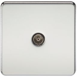 Knightsbridge  1-Gang Coaxial TV Socket Polished Chrome
