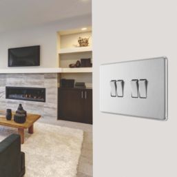 LAP  20A 16AX 4-Gang 2-Way Light Switch  Brushed Stainless Steel