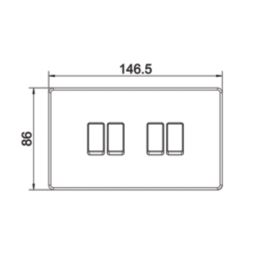LAP  20A 16AX 4-Gang 2-Way Light Switch  Brushed Stainless Steel
