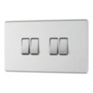 LAP  20A 16AX 4-Gang 2-Way Light Switch  Brushed Stainless Steel