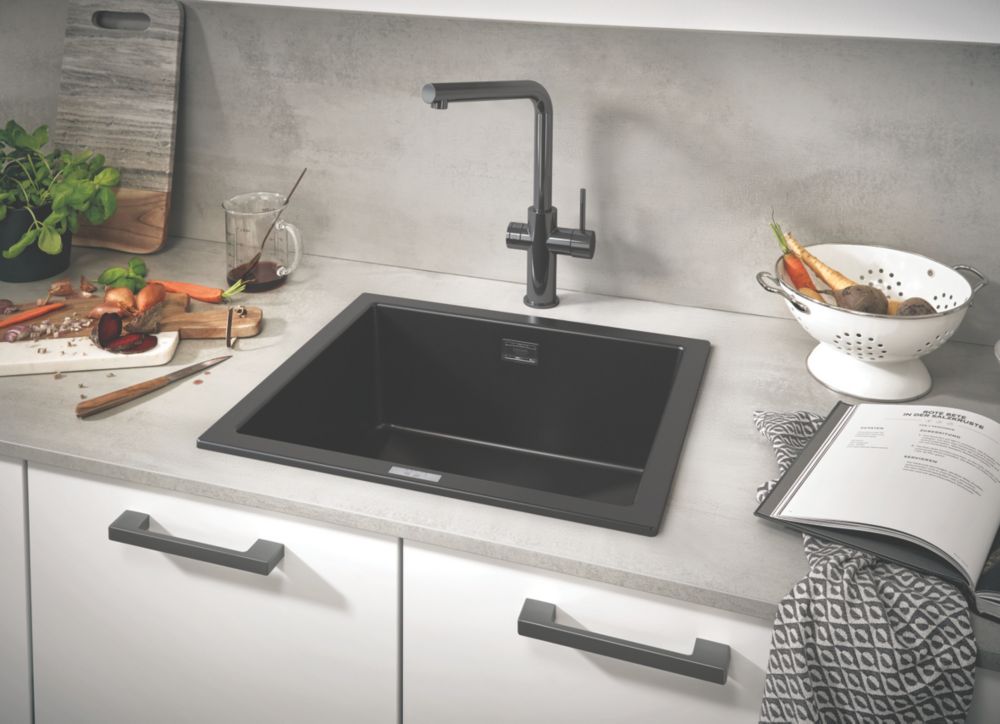 Grohe K700U 1 Bowl Granite Composite Sink Black NonHanded 533mm x