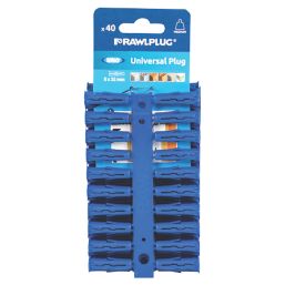 Rawlplug Uno Wall Plugs 8mm x 32mm 40 Pack