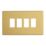 Contactum Lyric 4-Module Grid Faceplate Brushed Brass