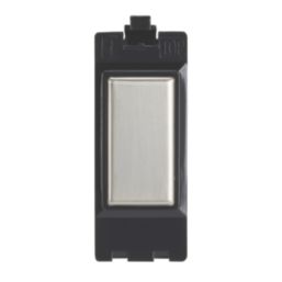 Contactum  1-Module Grid Blanking Plate Brushed Chrome