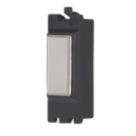 Contactum  1-Module Grid Blanking Plate Brushed Chrome