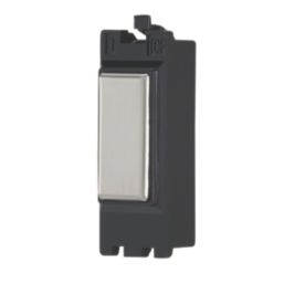 Contactum  1-Module Grid Blanking Plate Brushed Chrome