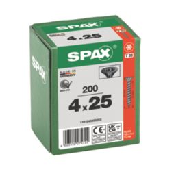 Spax Blax PZ Countersunk Self Drilling Wood Screws 4mm x 25mm 200 Pack