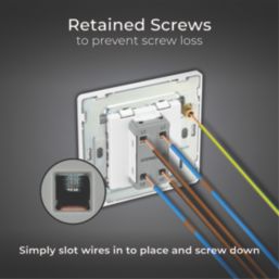 British General Evolve 20A 16AX 1-Gang Intermediate Light Switch Brushed Steel