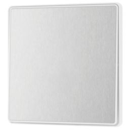 British General Evolve 20A 16AX 1-Gang Intermediate Light Switch Brushed Steel