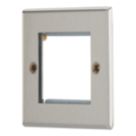 Contactum iConic 2-Module Modular Faceplate Brushed Steel