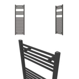Flomasta 1600mm x 500mm 2409BTU Black Flat  Towel Radiator