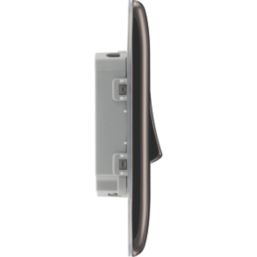 British General Nexus Metal 10AX 2-Gang 2-Way Light Switch  Black Nickel