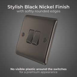 British General Nexus Metal 10AX 2-Gang 2-Way Light Switch  Black Nickel