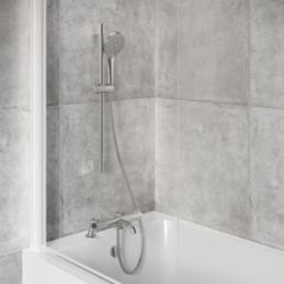 Swirl  Chrome-Plated 701mm Deck Mounted Dual Control Thermostatic Shower Mixer Tap