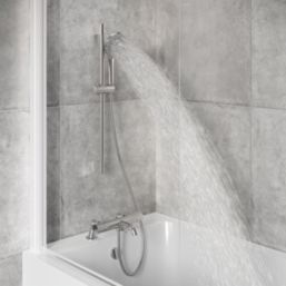 Swirl  Chrome-Plated 701mm Deck Mounted Dual Control Thermostatic Shower Mixer Tap