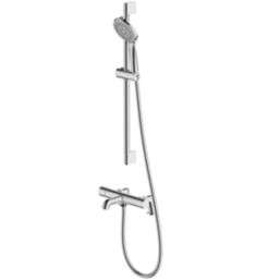 Swirl  Chrome-Plated 701mm Deck Mounted Dual Control Thermostatic Shower Mixer Tap