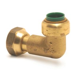 Tectite Classic T63 Brass Push-Fit Corner Bent Tap Connector 1/2" x 1/2"