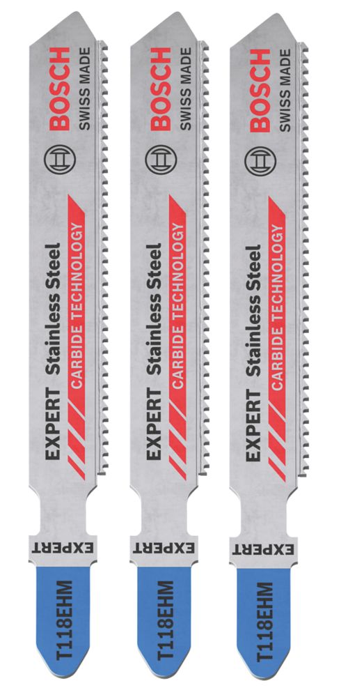 Bosch Expert Sheet Stainless Steel Jigsaw Blade 83mm 3 Pack Screwfix