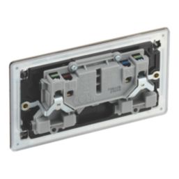 LAP  13A 2-Gang DP Switched Sockets Antique Brass  with Black Inserts 5 Pack