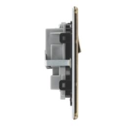 LAP  13A 2-Gang DP Switched Sockets Antique Brass  with Black Inserts 5 Pack