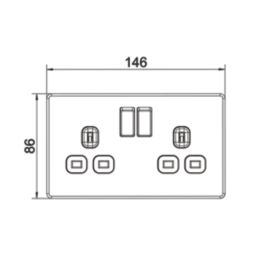 LAP  13A 2-Gang DP Switched Sockets Antique Brass  with Black Inserts 5 Pack