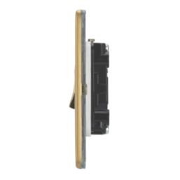 Contactum Lyric 10AX 1-Gang 1-Way Retractive Bell Switch Brushed Brass with White Inserts