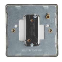 Contactum Lyric 10AX 1-Gang 1-Way Retractive Bell Switch Brushed Brass with White Inserts