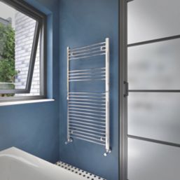 Flomasta 1200mm x 600mm 1415BTU Chrome Flat  Towel Radiator