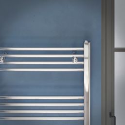 Flomasta 1200mm x 600mm 1415BTU Chrome Flat  Towel Radiator