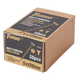 Turbo TX  TX Double-Countersunk Self-Drilling Multipurpose Screws 5mm x 120mm 50 Pack
