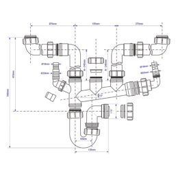 McAlpine Space-Saving Sink & Appliance P Trap White 40mm