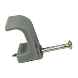 Tower Grey Flat Single Twin & Earth Cable Clips 4-6mm 100 Pack
