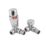 ETAL Danva 15mm x 1/2" Chrome Straight & L/S Modern Thermostatic Radiator Valve & Lockshield