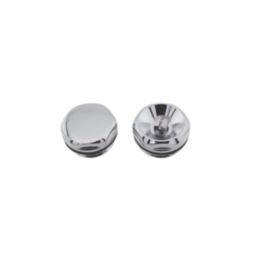 ETAL Danva 15mm x 1/2" Chrome Straight & L/S Modern Thermostatic Radiator Valve & Lockshield