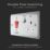 British General Nexus Metal 45A 2-Gang DP Cooker Switch & 13A DP Switched Socket Polished Chrome with LED with White Inserts