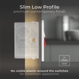 British General Evolve 45A 2-Gang 2-Pole Cooker Switch & 13A DP Switched Socket Pearlescent White with LED with White Inserts