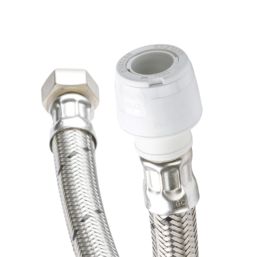 Hep2O Push-Fit Keyless Flexi Tap Connector 15mm x 1/2" x 500mm 2 Pack