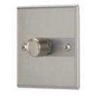 Contactum iConic 1-Gang 2-Way LED Dimmer Switch  Brushed Steel