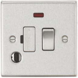Knightsbridge  13A Switched Fused Spur & Flex Outlet with LED Brushed Chrome