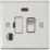 Knightsbridge  13A Switched Fused Spur & Flex Outlet with LED Brushed Chrome
