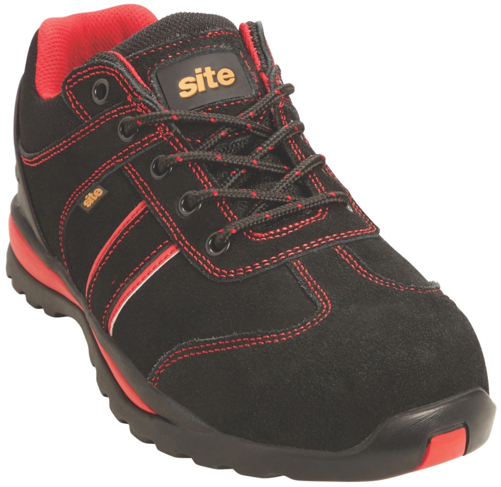 Site Coltan Safety Trainers Black / Red Size 8 Screwfix