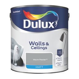 Dulux Walls & Ceilings 2.5Ltr Warm Pewter Matt Emulsion  Paint