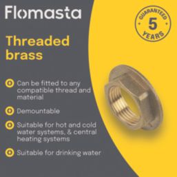 Flomasta BSP Female Flanged Backnuts 1/2" x  2 Pack