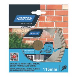 Norton Expert 70184631984 Multi-Material Diamond Blade 115mm x 22.23mm