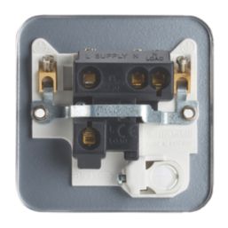 Contactum  13A Unswitched Metal Clad Fused Spur & Flex Outlet   with White Inserts