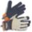 ClipGlove General Purpose   Synthetic Leather Gardening Gloves Navy / Cream Large